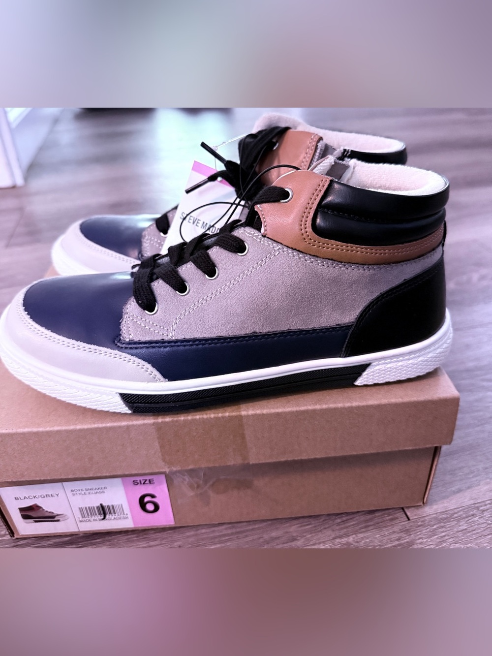 Steve Madden boy's high-top sneakers